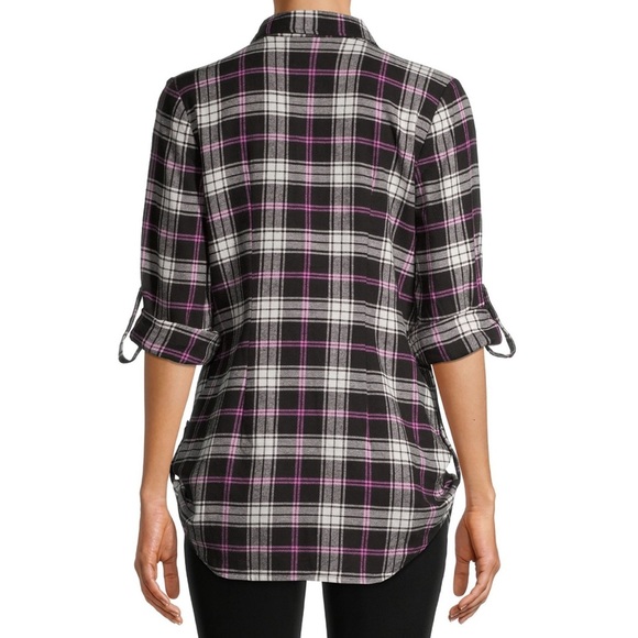 Juniors' Plaid Flannel Shirt - Picture 3 of 6